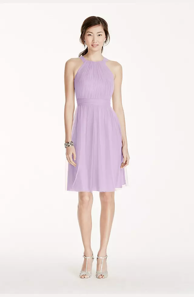 Short Tulle Dress with Pleated Bodice Image