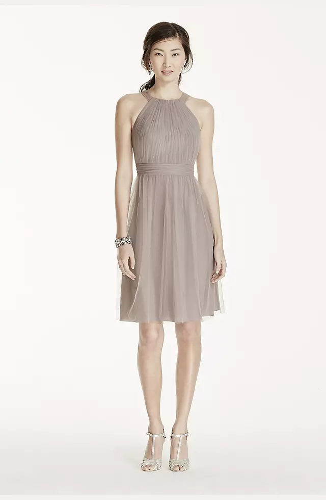 Short Tulle Dress with Pleated Bodice Image 2