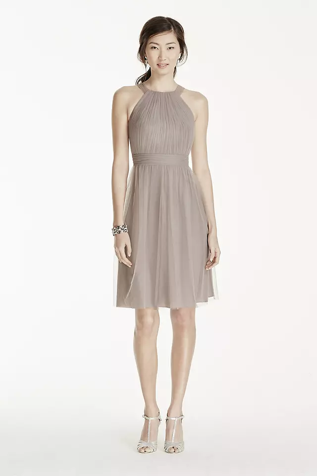 Short Tulle Dress with Pleated Bodice Image 2