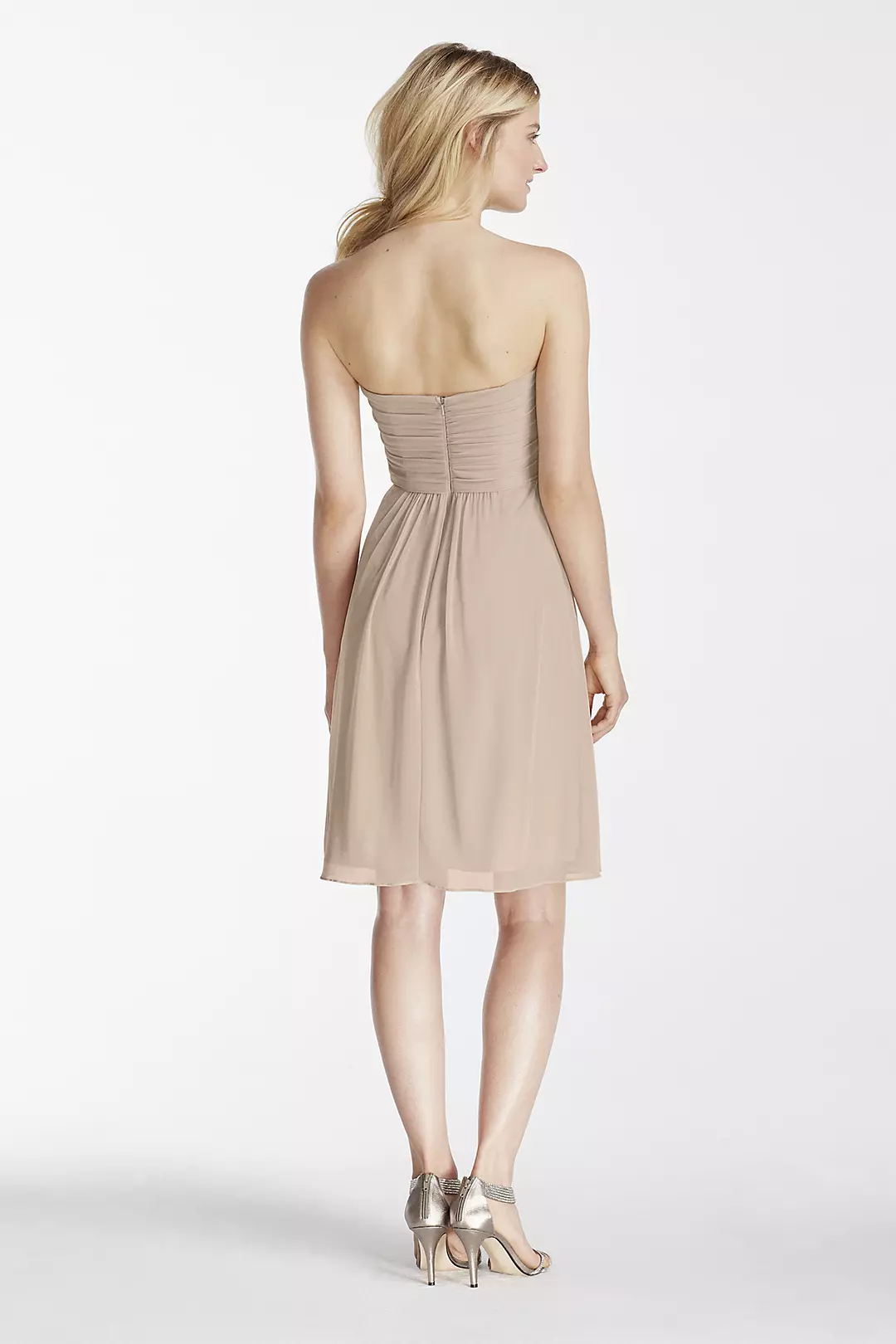Short Strapless Bridesmaid Dress with Pleated Top | David's Bridal