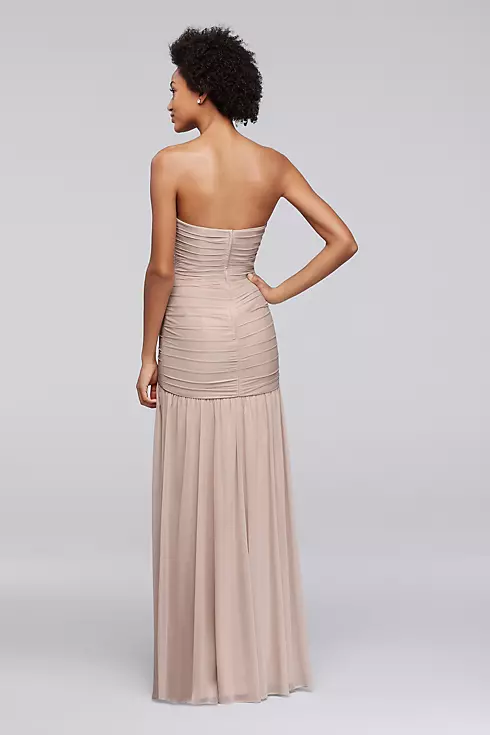 Long Fit and Flare Strapless Bridesmaid Dress  Image 2