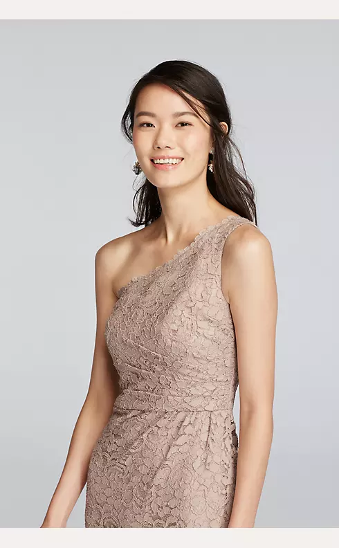 Short One Shoulder All-Over Lace Dress Image 3