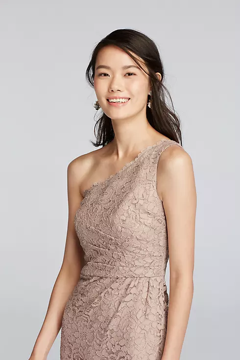 Short One Shoulder All-Over Lace Dress Image 3
