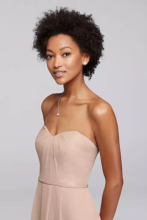 Strapless Bridesmaid Dress with High-Low Hem Image 3
