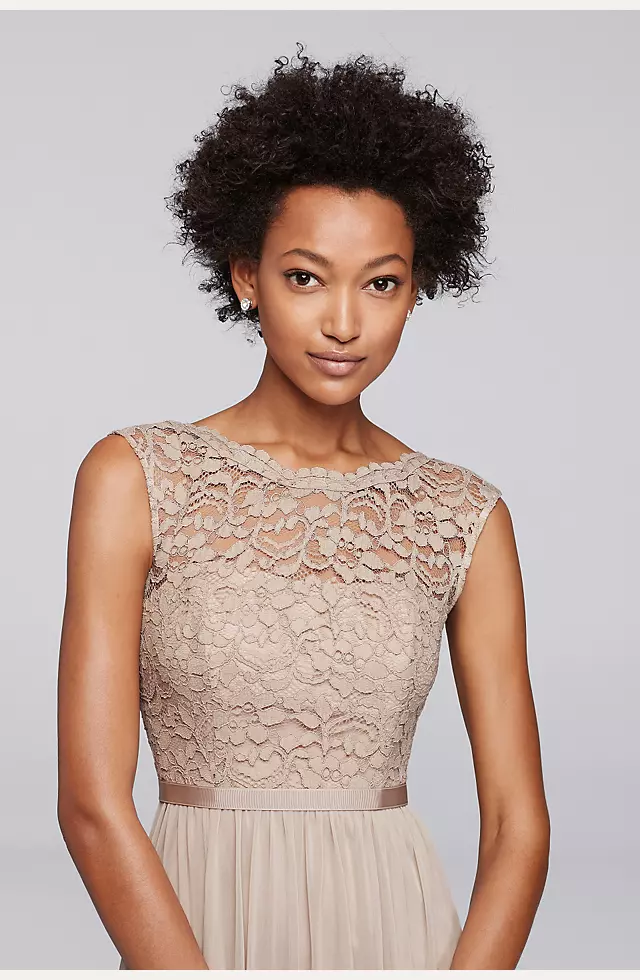 Lace Dress with Long Mesh Skirt Image 2