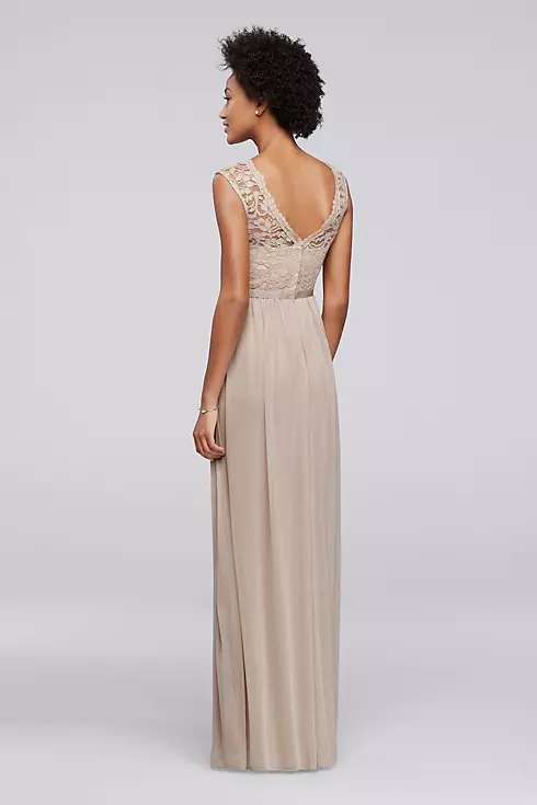 Lace Bridesmaid Dress with Long Mesh Skirt Image 3