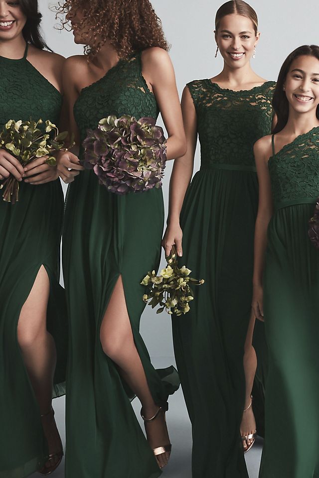 Lace Bridesmaid Dress with Long Mesh Skirt Image 10