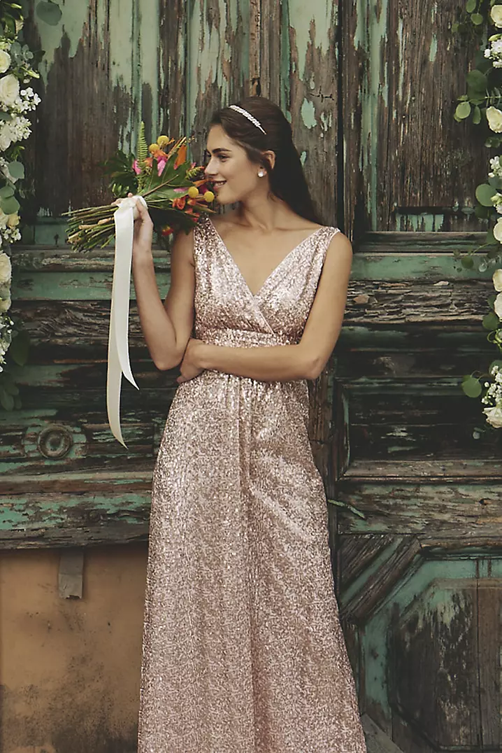slim fit dress slacks Rose Gold Sequin Bridesmaid Dresses Cheap Plus Size Bridesmaid Dresses ARD1151