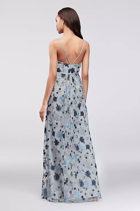 Floral Embroidered Tank Bridesmaid Dress Image 2