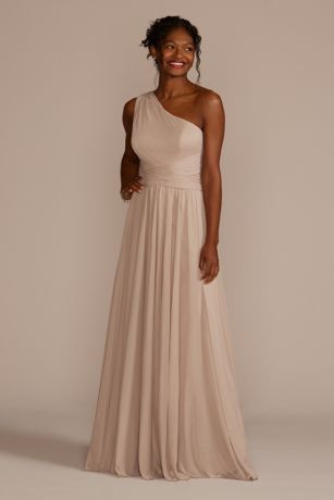 david s bridal off the shoulder bridesmaid dress