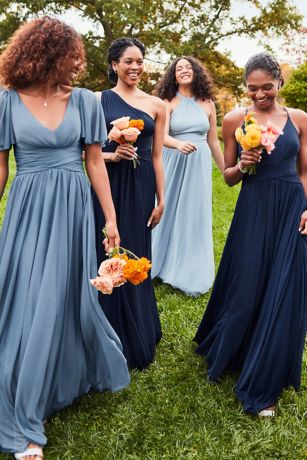 Strapless Mesh Bridesmaid Dress