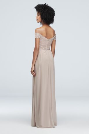 david s bridal off the shoulder bridesmaid dress