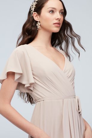 david's bridal georgette wrap dress