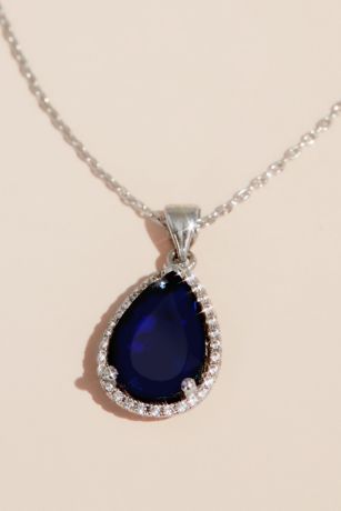 Pear Sapphire Pendant Necklace