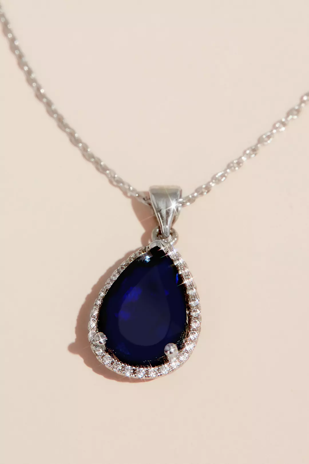Pear Sapphire Pendant Necklace Image 2