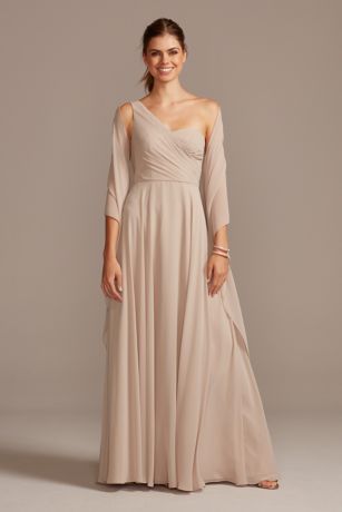 Full Skirt Dress with One Shoulder