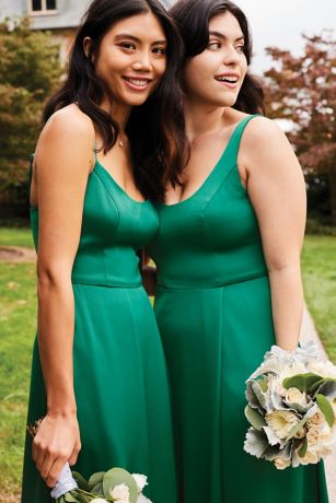 As Is Crepe-Back Satin Scoop Tank Dress