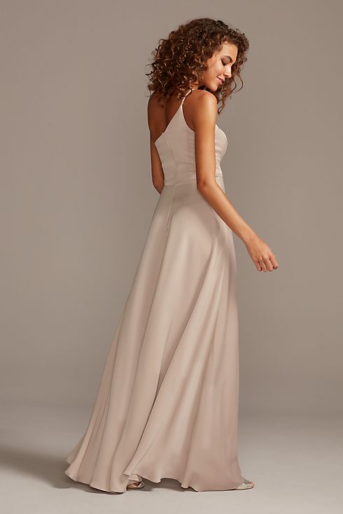 Crepe-Back Satin One-Shoulder Bridesmaid Dress Image 3