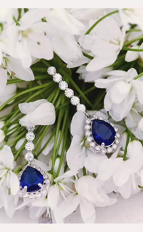 Pear Sapphire Drop Earrings Image 3
