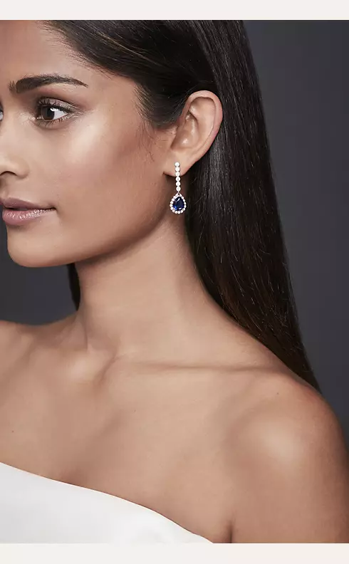 Pear Sapphire Drop Earrings Image 4
