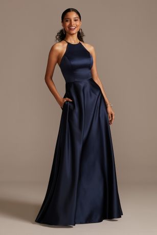 Chiffon High-Neck A-Line Bridesmaid Dress