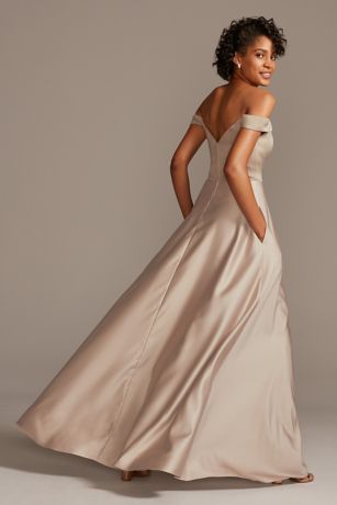 half shoulder bridesmaid dresses