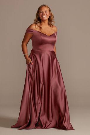 david s bridal off the shoulder bridesmaid dress