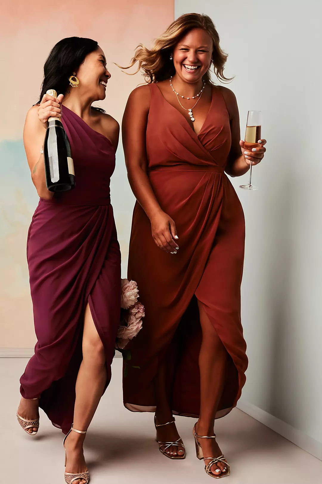 Tank Draped Chiffon Tulip Hem Bridesmaid Dress | David's Bridal Tank Draped Chiffon Tulip Hem Bridesmaid Dress | David's Bridal