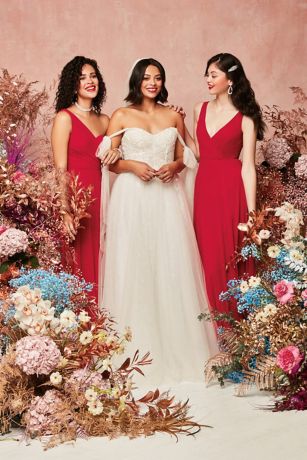 david s bridal off the shoulder bridesmaid dress