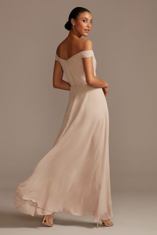 david s bridal off the shoulder bridesmaid dress