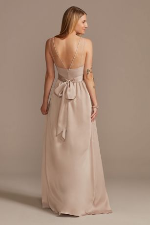 charmeuse and chiffon bridesmaid dress