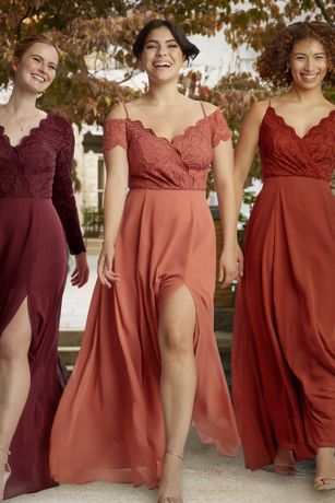 Chiffon and Lace Bridesmaid Dresses