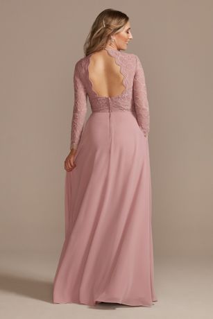 Pink Lace Chiffon Dress