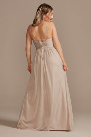 Long Mesh Dress with Lace-Up Back