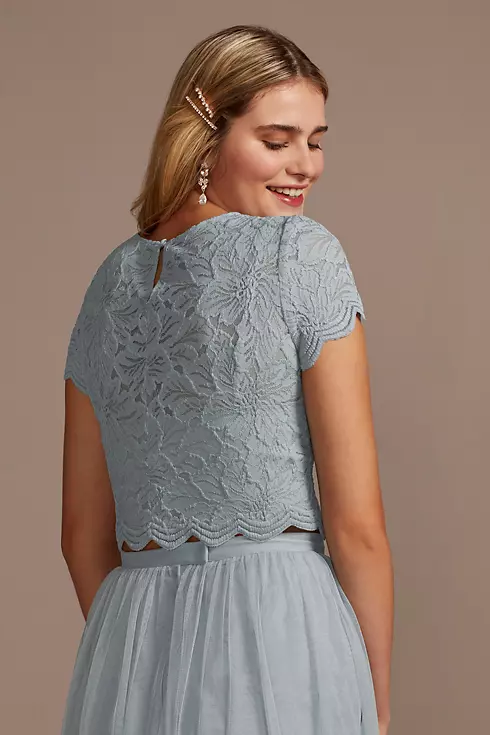 Bridesmaid Separates Stretch Lace Short Sleeve Top Image 3