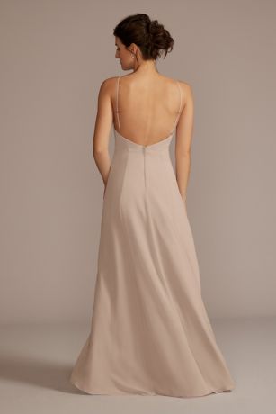 Chiffon High-Neck A-Line Bridesmaid Dress | David's Bridal