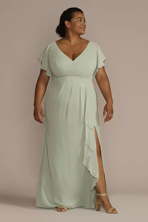 Flutter Sleeve Bridesmaid Dress with Cascade Image 5