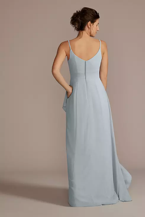Chiffon V-Neck Cascade Skirt Bridesmaid Dress Image 2
