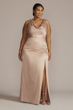 Stretch Charmeuse Sleeveless Cowl Dress Image 4