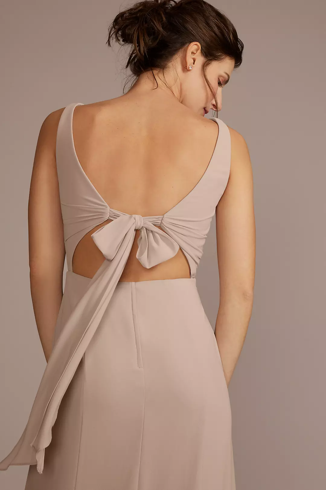 Chiffon Sleeveless Tie-Back Bridesmaid Dress