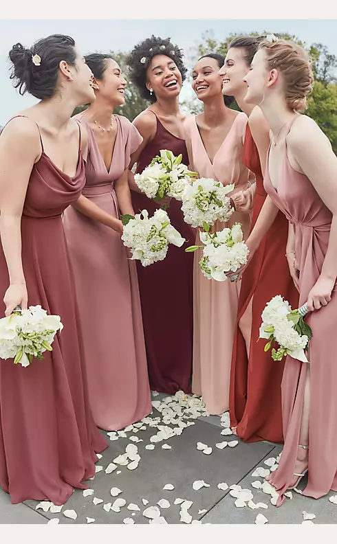 Jersey A-Line Bridesmaid Dress with Knot Detail | David's Bridal
