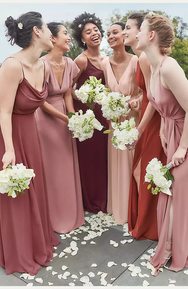 Jersey A-Line Bridesmaid Dress with Knot Detail Image 5