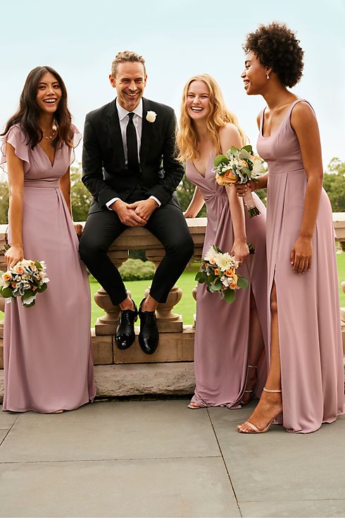 Jersey A-Line Bridesmaid Dress with Knot Detail Image 6