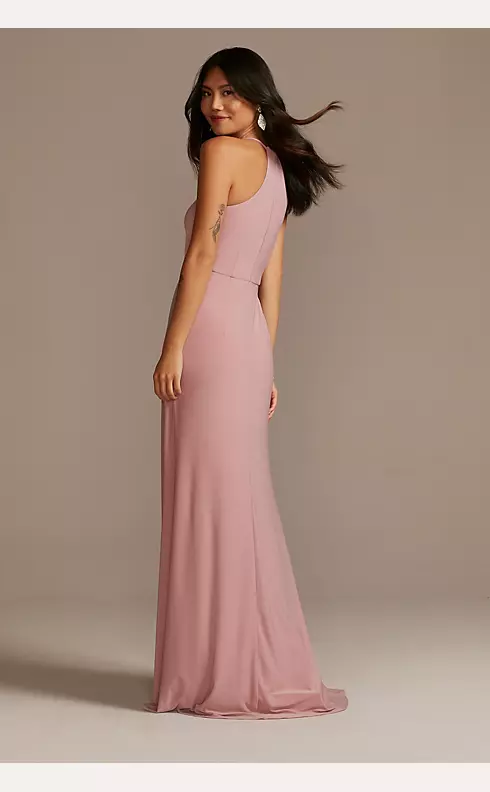 Jersey A-Line Bridesmaid Dress with Knot Detail Image 2
