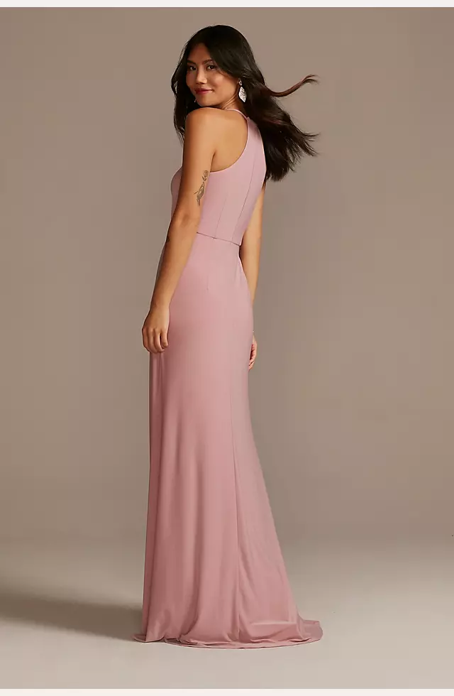 Jersey A-Line Bridesmaid Dress with Knot Detail Image 2