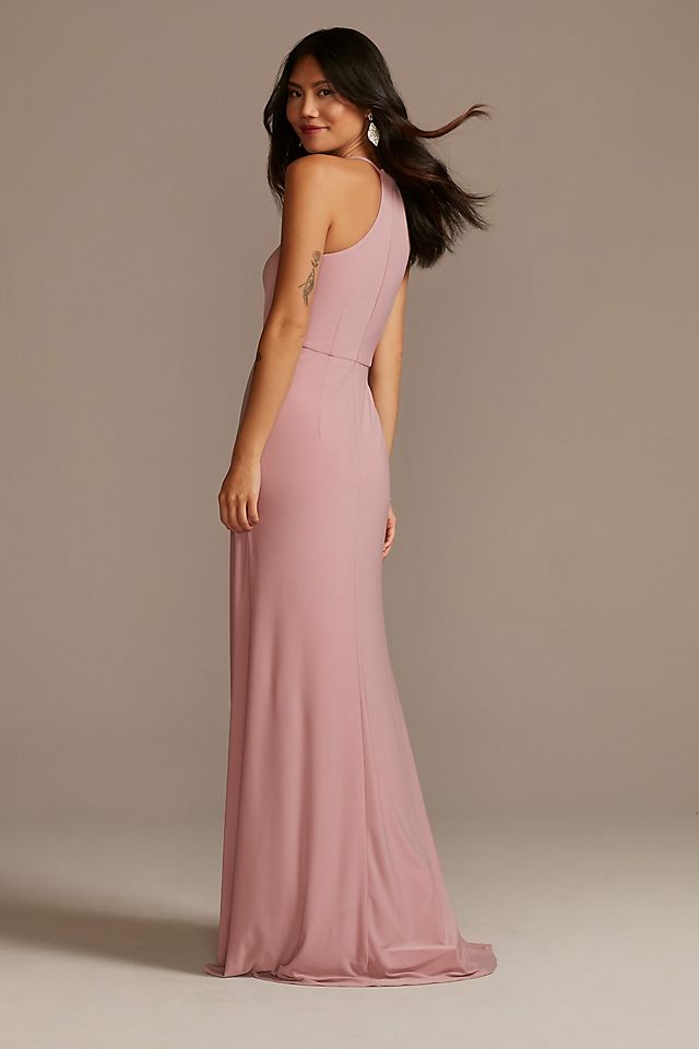 Jersey A-Line Bridesmaid Dress with Knot Detail Image 6