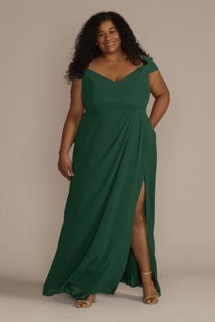 Emerald Green Chiffon Dress