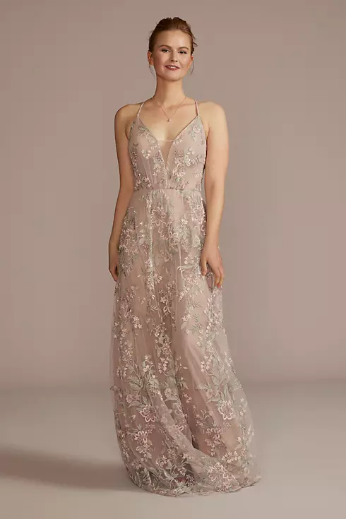 Floral Embroidered Bridesmaid Dress Image 1