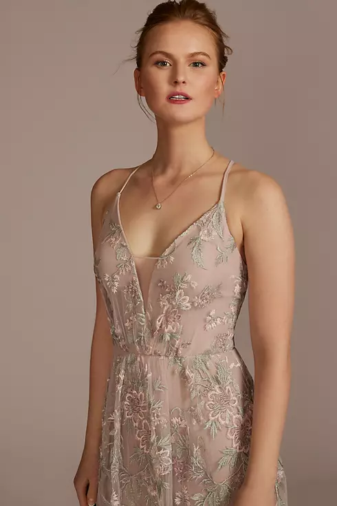 Floral Embroidered Bridesmaid Dress Image 4