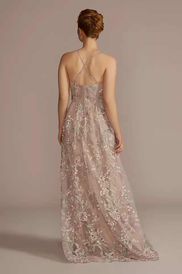 Floral Embroidered Bridesmaid Dress Image 3